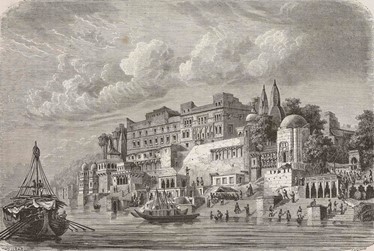 Dibujo de A. de Bar del viaje de Ida a Varanasi (India).