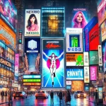 La publicidad en paisajes urbanos. Imagen generada con Ai