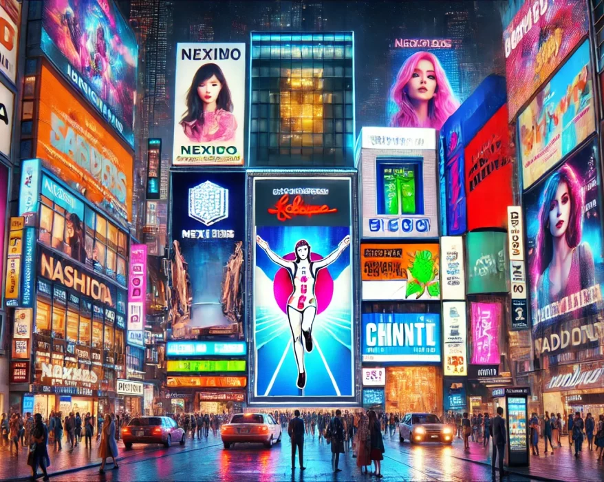 La publicidad en paisajes urbanos. Imagen generada con Ai