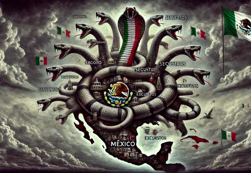 La hidra de la violencia y la criminalidad. Imagen generada con Ai.