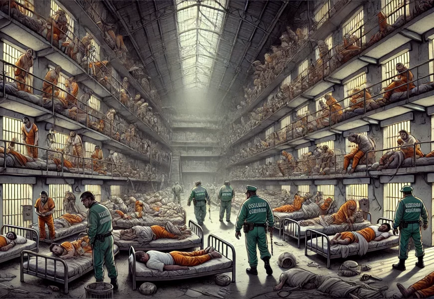 Las prisiones: zona oscura del Estado. Imagen generada con Ai