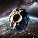 Asteoride 2024 YR4. Imagen creada con AI.