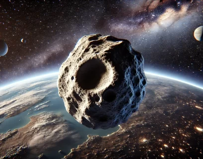 Asteoride 2024 YR4. Imagen creada con AI.