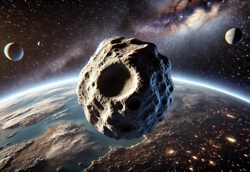 Asteoride 2024 YR4. Imagen creada con AI.