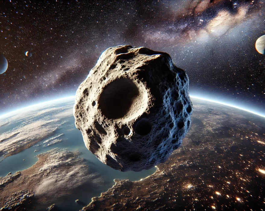 Asteoride 2024 YR4. Imagen creada con AI.