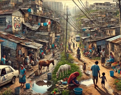 Informe sobre la pobreza en México, 2025. Imagen generada con AI.