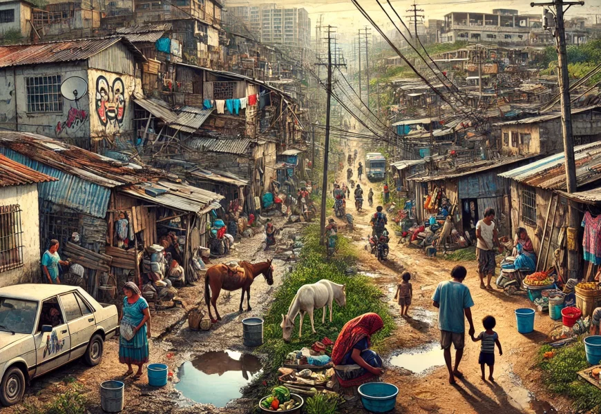 Informe sobre la pobreza en México, 2025. Imagen generada con AI.