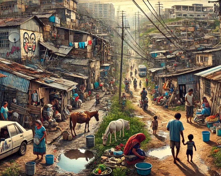 Informe sobre la pobreza en México, 2025. Imagen generada con AI.