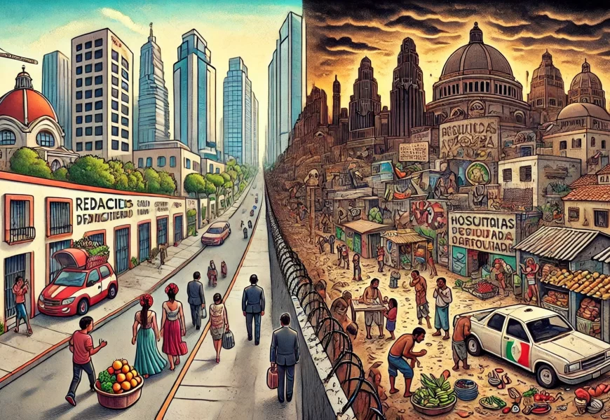 México en el Panorama Social de Al. Imagen generada con Ai.