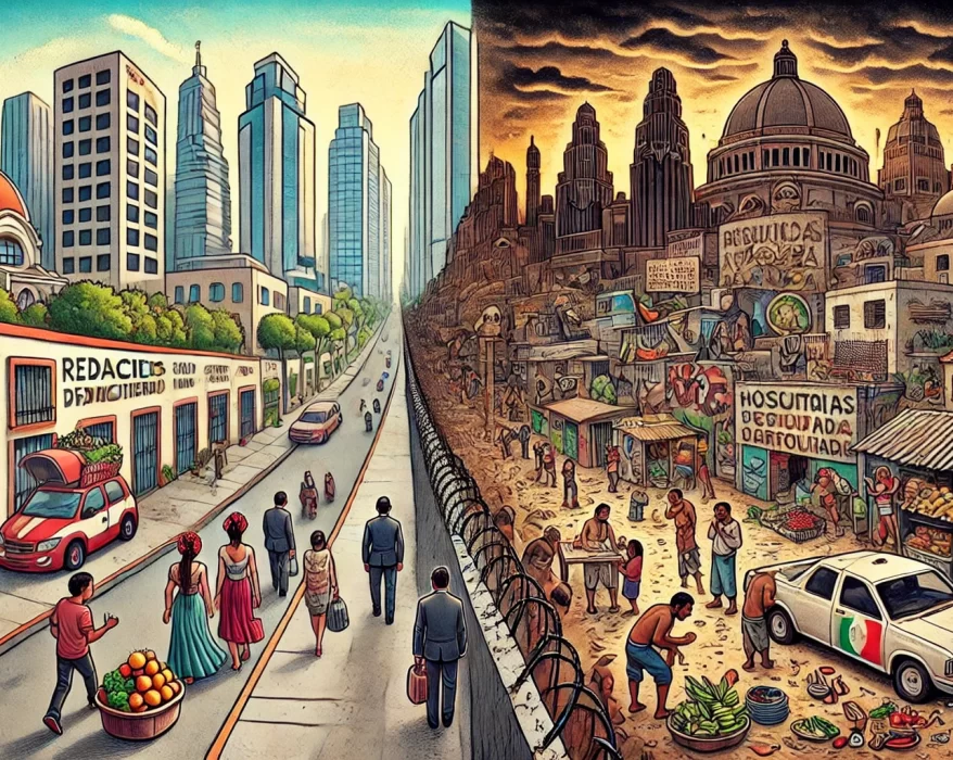 México en el Panorama Social de Al. Imagen generada con Ai.