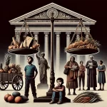 Deudores alimentarios. Imagen creada con AI