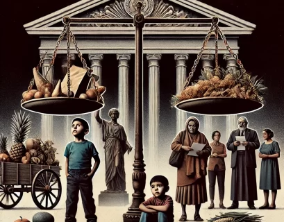 Deudores alimentarios. Imagen creada con AI