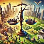 El futuro incierto de la justicia y el desarrollo. Imagen generada con Ai.