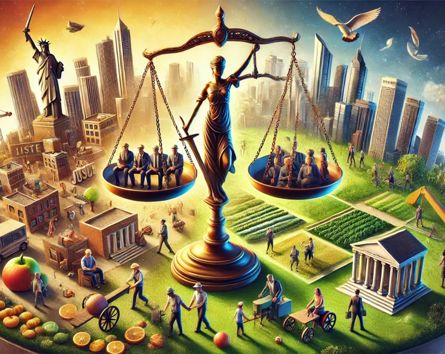 El futuro incierto de la justicia y el desarrollo. Imagen generada con Ai.