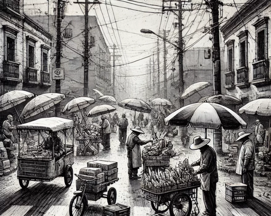 Economía informal. Imagen geneada con Ai.