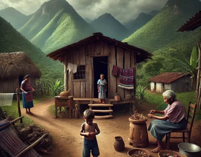 Pobreza en Chiapas. Imagen creada con AI